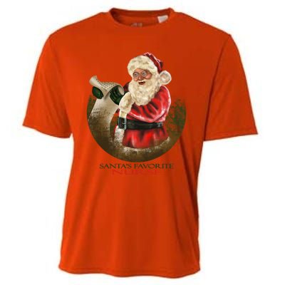 Santa Favorite Nurse Meaningful Gift Cooling Performance Crew T-Shirt