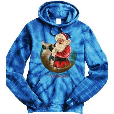 Santa Favorite Nurse Meaningful Gift Tie Dye Hoodie