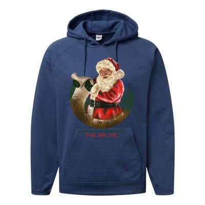 Santa Favorite Nurse Meaningful Gift Performance Fleece Hoodie