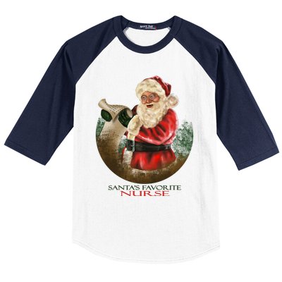 Santa Favorite Nurse Meaningful Gift Baseball Sleeve Shirt