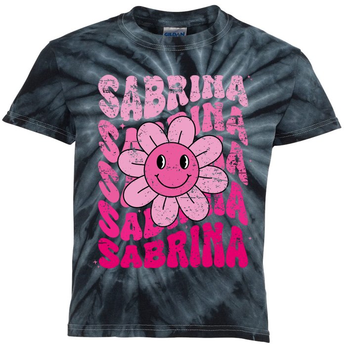 Sabrina First Name I Love Sabrina Groovy 80S Vintage Kids Tie-Dye T-Shirt