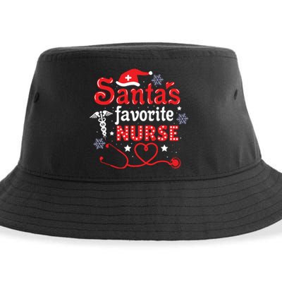 SantaS Favorite Nurse Christmas Short Sleeve Sustainable Bucket Hat