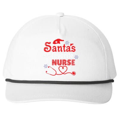 SantaS Favorite Nurse Christmas Short Sleeve Snapback Five-Panel Rope Hat