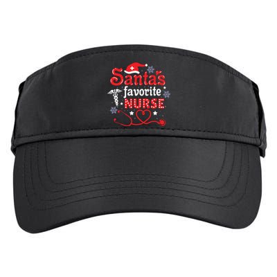 SantaS Favorite Nurse Christmas Short Sleeve Adult Drive Performance Visor