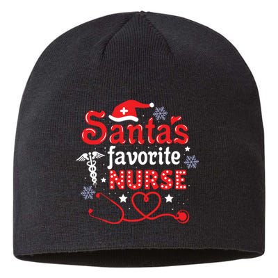 SantaS Favorite Nurse Christmas Short Sleeve Sustainable Beanie