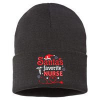 SantaS Favorite Nurse Christmas Short Sleeve Sustainable Knit Beanie