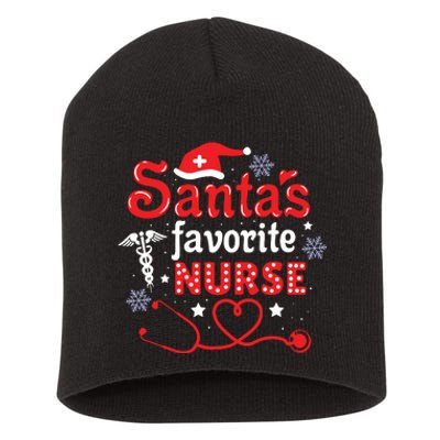 SantaS Favorite Nurse Christmas Short Sleeve Short Acrylic Beanie