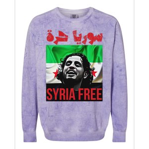 Syria Free Now The Syrian People Liberated Colorblast Crewneck Sweatshirt