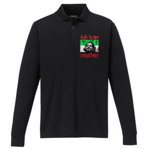 Syria Free Now The Syrian People Liberated Performance Long Sleeve Polo