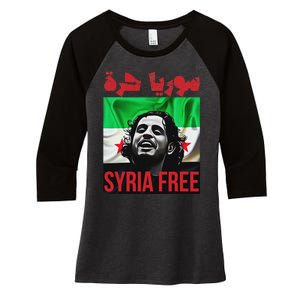 Syria Free Now The Syrian People Liberated Women's Tri-Blend 3/4-Sleeve Raglan Shirt