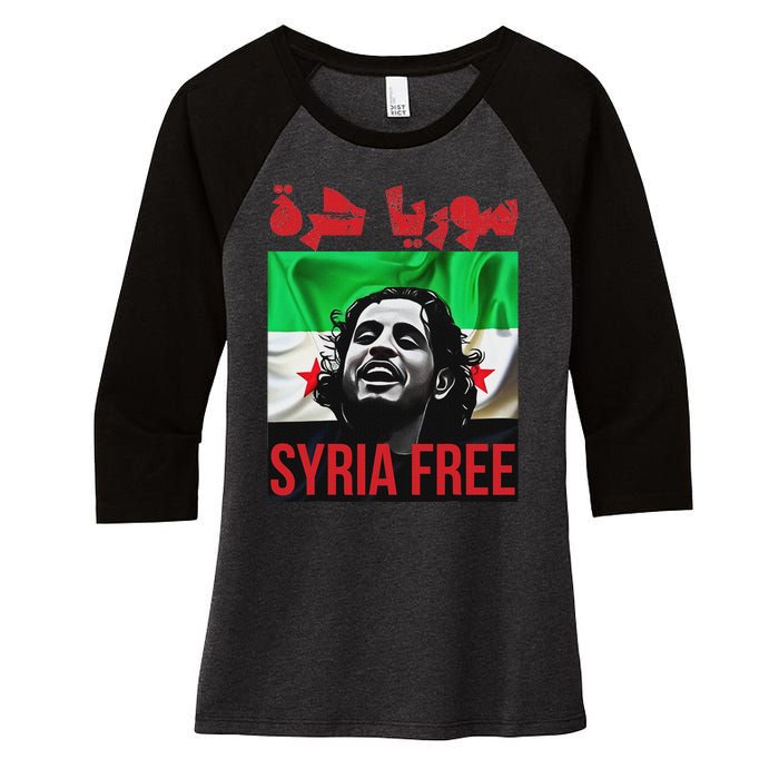 Syria Free Now The Syrian People Liberated Women's Tri-Blend 3/4-Sleeve Raglan Shirt