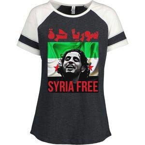 Syria Free Now The Syrian People Liberated Enza Ladies Jersey Colorblock Tee