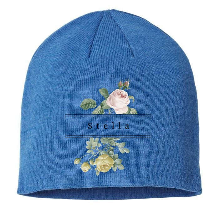 Stella First Name Vintage Roses Wedding Shower Rose Gift Sustainable Beanie