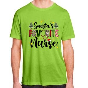 SantaS Favorite Nurse Xmas Light Santa Hat Christmas Great Gift Adult ChromaSoft Performance T-Shirt