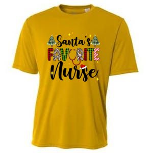 SantaS Favorite Nurse Xmas Light Santa Hat Christmas Great Gift Cooling Performance Crew T-Shirt