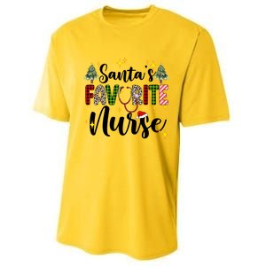 SantaS Favorite Nurse Xmas Light Santa Hat Christmas Great Gift Performance Sprint T-Shirt