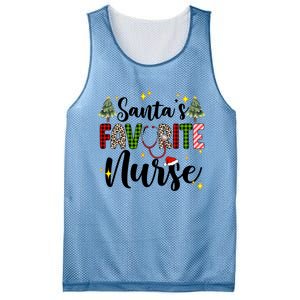 SantaS Favorite Nurse Xmas Light Santa Hat Christmas Great Gift Mesh Reversible Basketball Jersey Tank