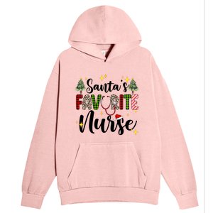 SantaS Favorite Nurse Xmas Light Santa Hat Christmas Great Gift Urban Pullover Hoodie