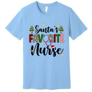 SantaS Favorite Nurse Xmas Light Santa Hat Christmas Great Gift Premium T-Shirt