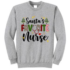 SantaS Favorite Nurse Xmas Light Santa Hat Christmas Great Gift Sweatshirt