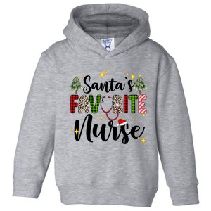 SantaS Favorite Nurse Xmas Light Santa Hat Christmas Great Gift Toddler Hoodie