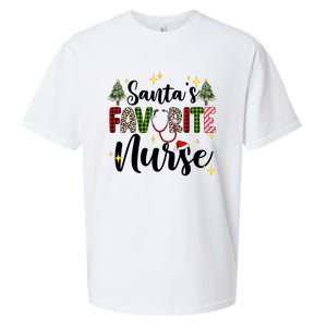 SantaS Favorite Nurse Xmas Light Santa Hat Christmas Great Gift Sueded Cloud Jersey T-Shirt