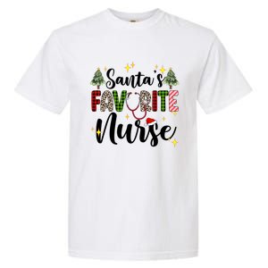 SantaS Favorite Nurse Xmas Light Santa Hat Christmas Great Gift Garment-Dyed Heavyweight T-Shirt