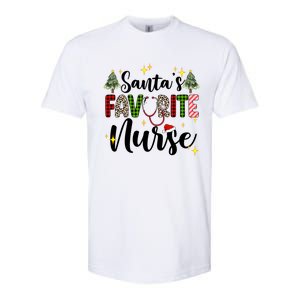 SantaS Favorite Nurse Xmas Light Santa Hat Christmas Great Gift Softstyle CVC T-Shirt