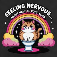 Saying Feeling Nervous Might Have To Poop Soon Cat Funny Cool Comfort Performance Bucket Hat