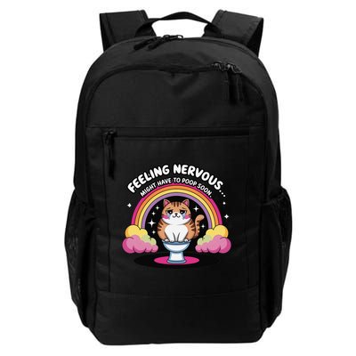 Saying Feeling Nervous Might Have To Poop Soon Cat Funny Backpack