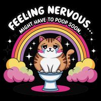 Saying Feeling Nervous Might Have To Poop Soon Cat Funny Drawstring Bag