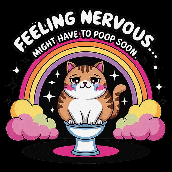Saying Feeling Nervous Might Have To Poop Soon Cat Funny Drawstring Bag