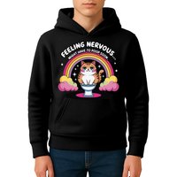 Saying Feeling Nervous Might Have To Poop Soon Cat Funny Kids Hoodie