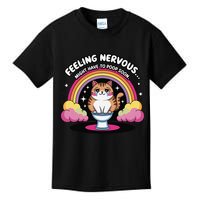 Saying Feeling Nervous Might Have To Poop Soon Cat Funny Kids T-Shirt