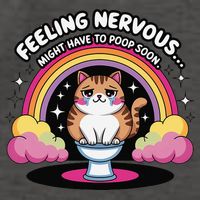 Saying Feeling Nervous Might Have To Poop Soon Cat Funny Vector Backpack