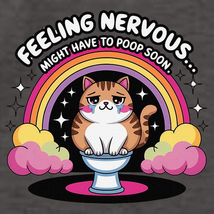 Saying Feeling Nervous Might Have To Poop Soon Cat Funny Vector Backpack