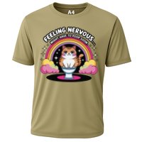 Saying Feeling Nervous Might Have To Poop Soon Cat Funny Cooling Performance Crew T-Shirt