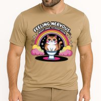 Saying Feeling Nervous Might Have To Poop Soon Cat Funny Cooling Performance Crew T-Shirt