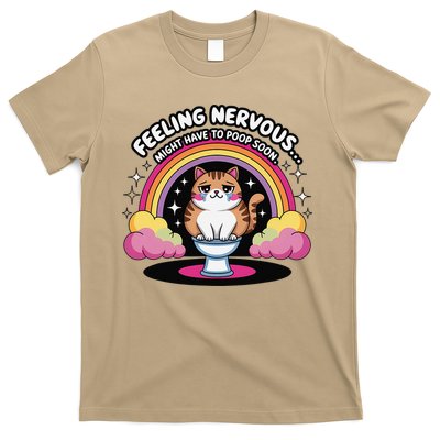 Saying Feeling Nervous Might Have To Poop Soon Cat Funny T-Shirt