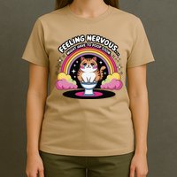 Saying Feeling Nervous Might Have To Poop Soon Cat Funny T-Shirt