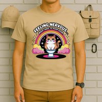 Saying Feeling Nervous Might Have To Poop Soon Cat Funny T-Shirt