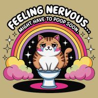 Saying Feeling Nervous Might Have To Poop Soon Cat Funny T-Shirt