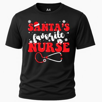 SantaS Favorite Nurse Christmas Cooling Performance Crew T-Shirt