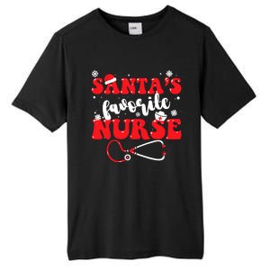 SantaS Favorite Nurse Christmas Tall Fusion ChromaSoft Performance T-Shirt