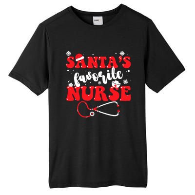 SantaS Favorite Nurse Christmas Tall Fusion ChromaSoft Performance T-Shirt