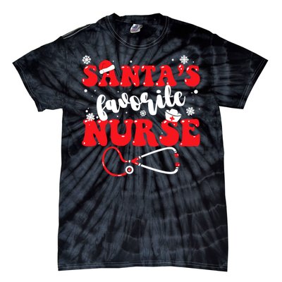 SantaS Favorite Nurse Christmas Tie-Dye T-Shirt