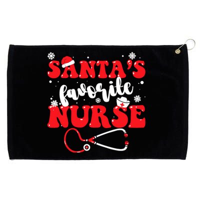 SantaS Favorite Nurse Christmas Grommeted Golf Towel