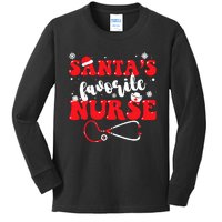 SantaS Favorite Nurse Christmas Kids Long Sleeve Shirt