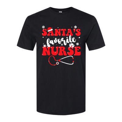 SantaS Favorite Nurse Christmas Softstyle CVC T-Shirt