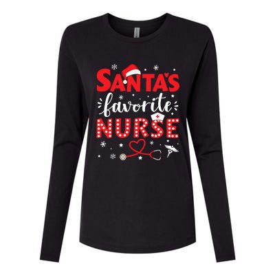 Santa Favorite Nurse For Christmas In Hospital Gift Womens Cotton Relaxed Long Sleeve T-Shirt